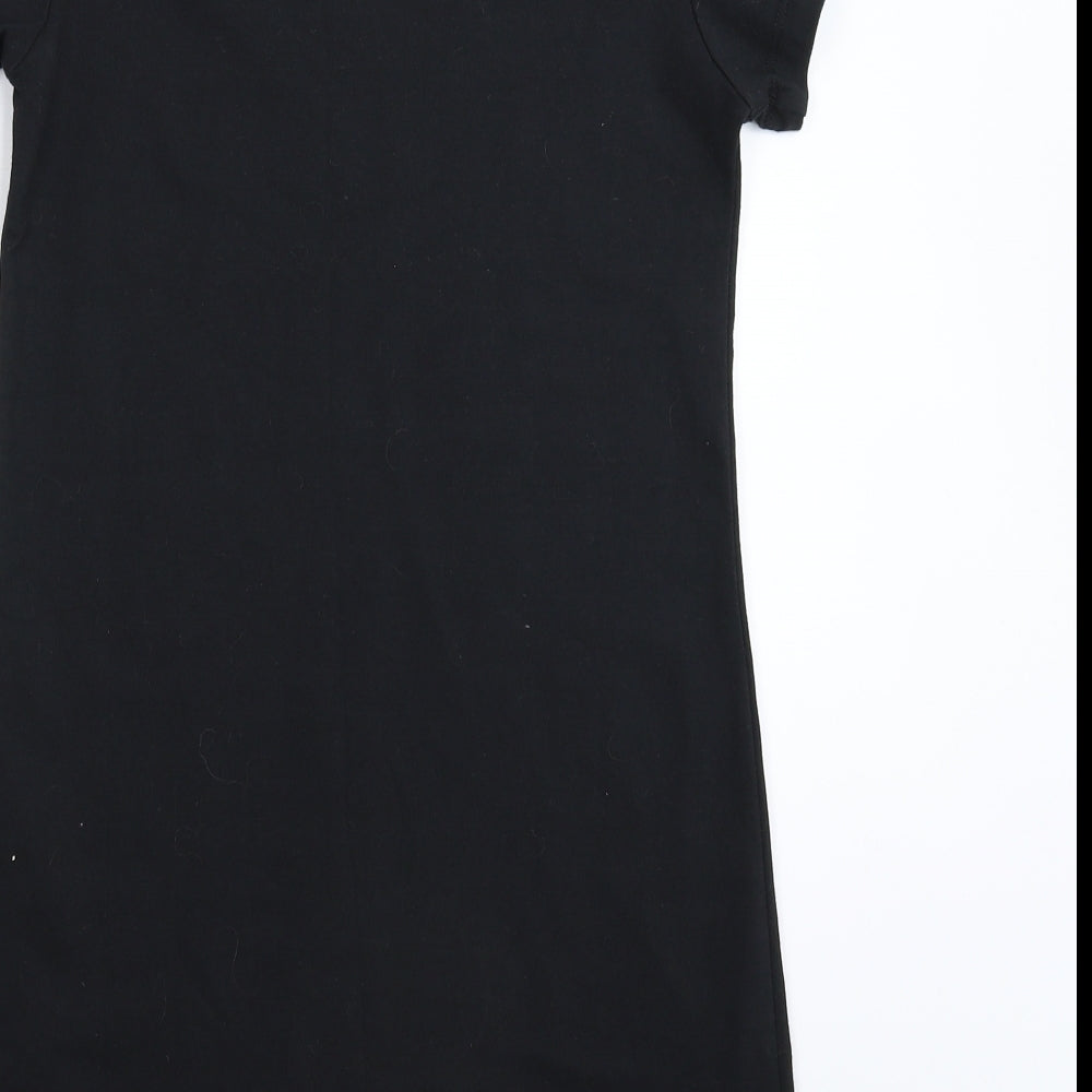 adidas Girls Black Striped  T-Shirt Dress  Size 11-12 Years