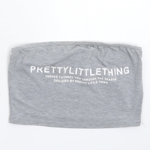 PRETTYLITTLETHING Womens Grey   Cropped Tank Size 6