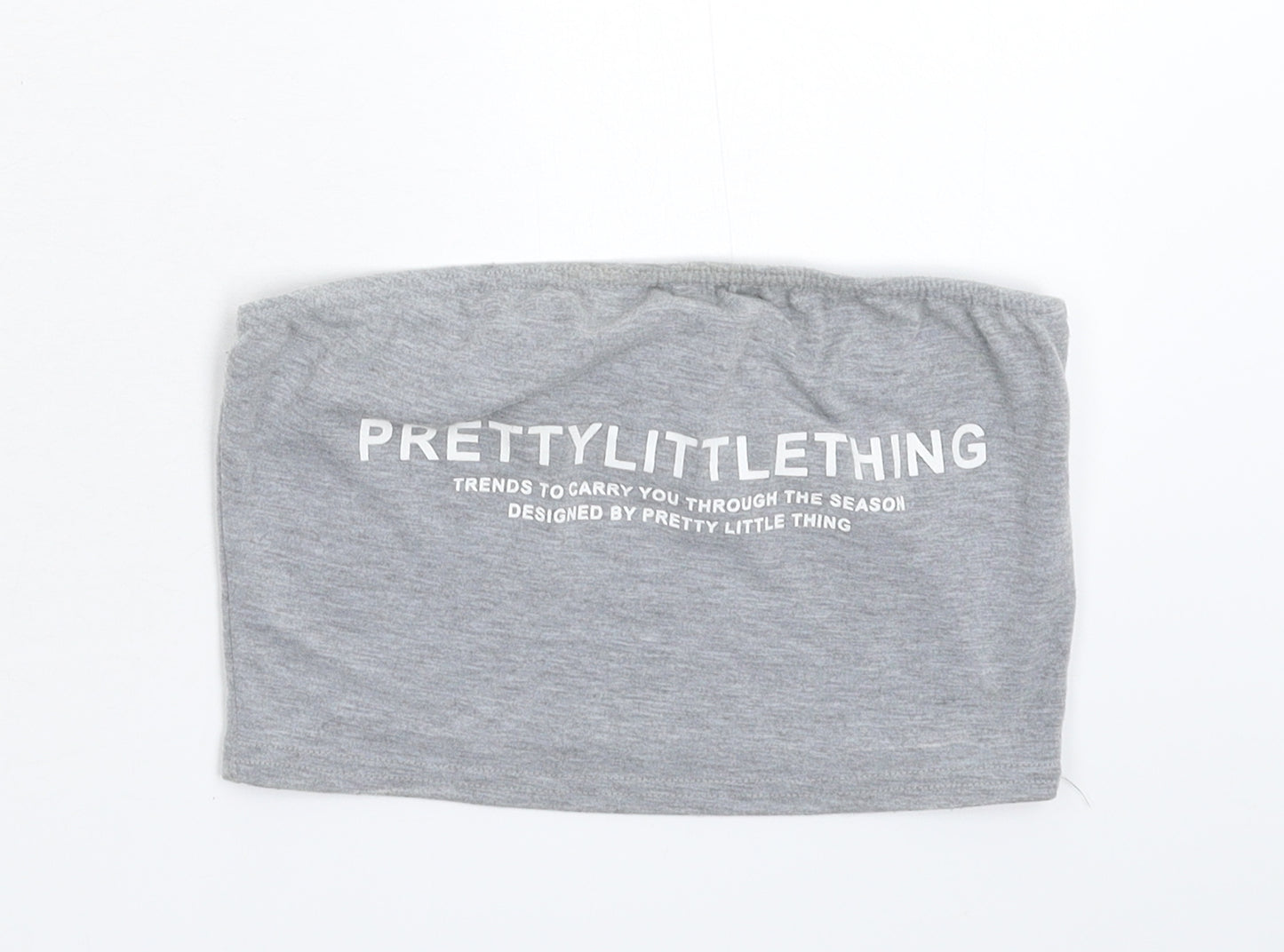 PRETTYLITTLETHING Womens Grey   Cropped Tank Size 6