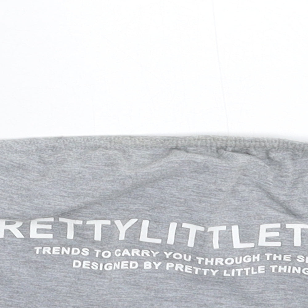 PRETTYLITTLETHING Womens Grey   Cropped Tank Size 6