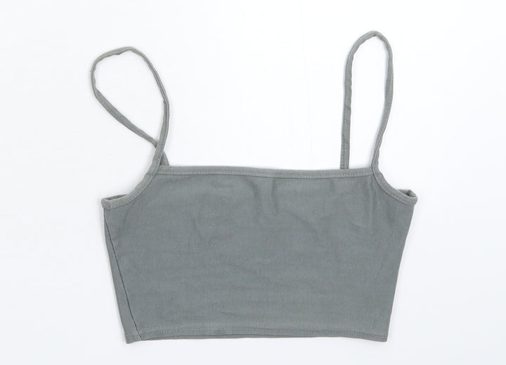 PRETTYLITTLETHING Womens Grey   Cropped Tank Size 4
