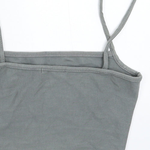 PRETTYLITTLETHING Womens Grey   Cropped Tank Size 4
