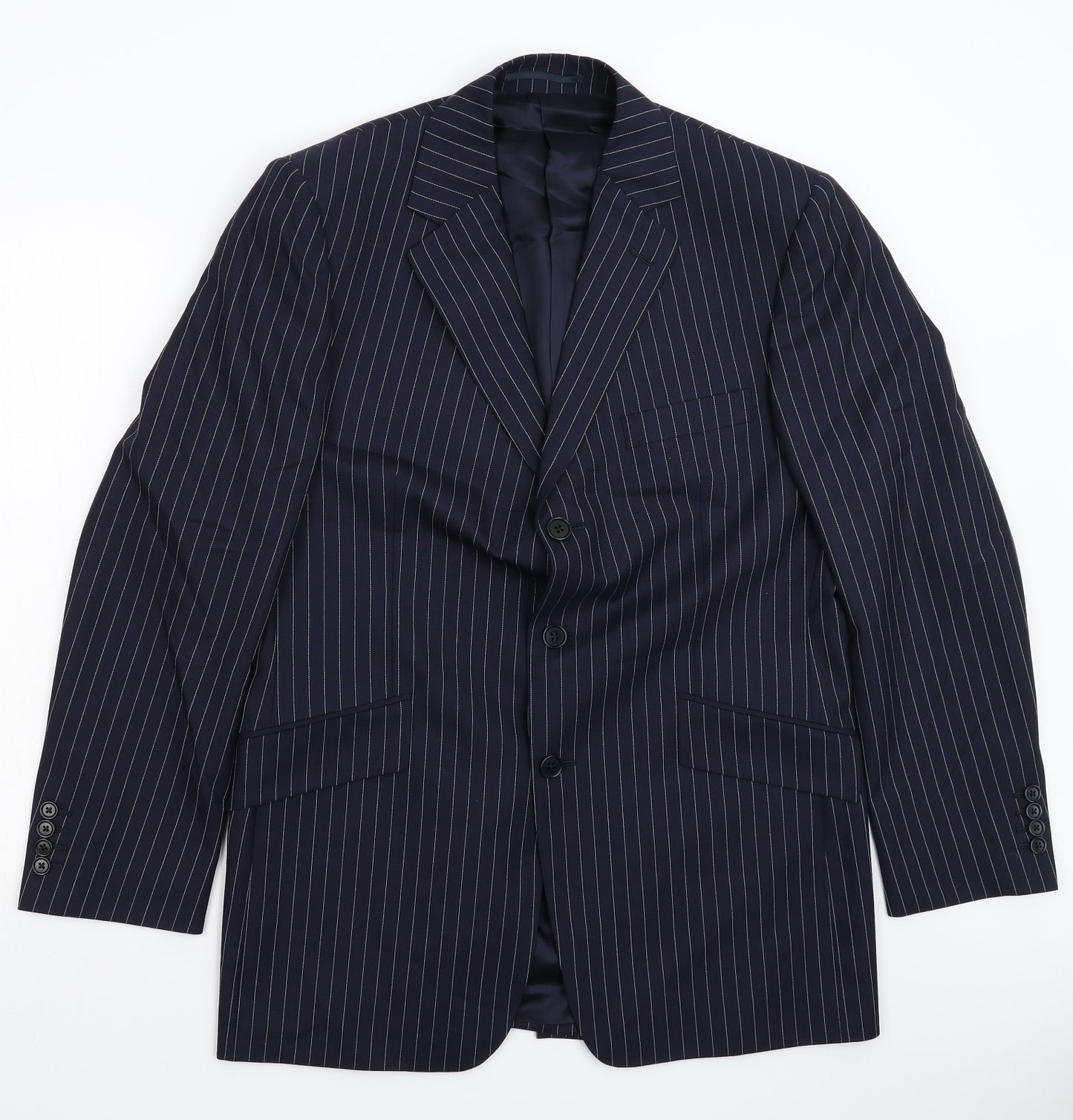 Cordings Mens Blue Striped  2 Piece Suit Size 42 L31 in