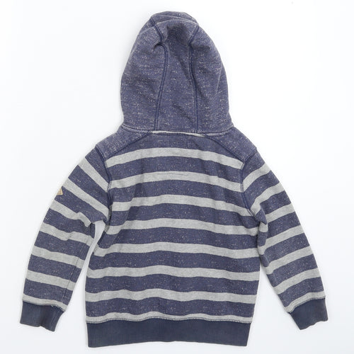 NEXT Boys Grey Striped  Pullover Hoodie Size 5 Years