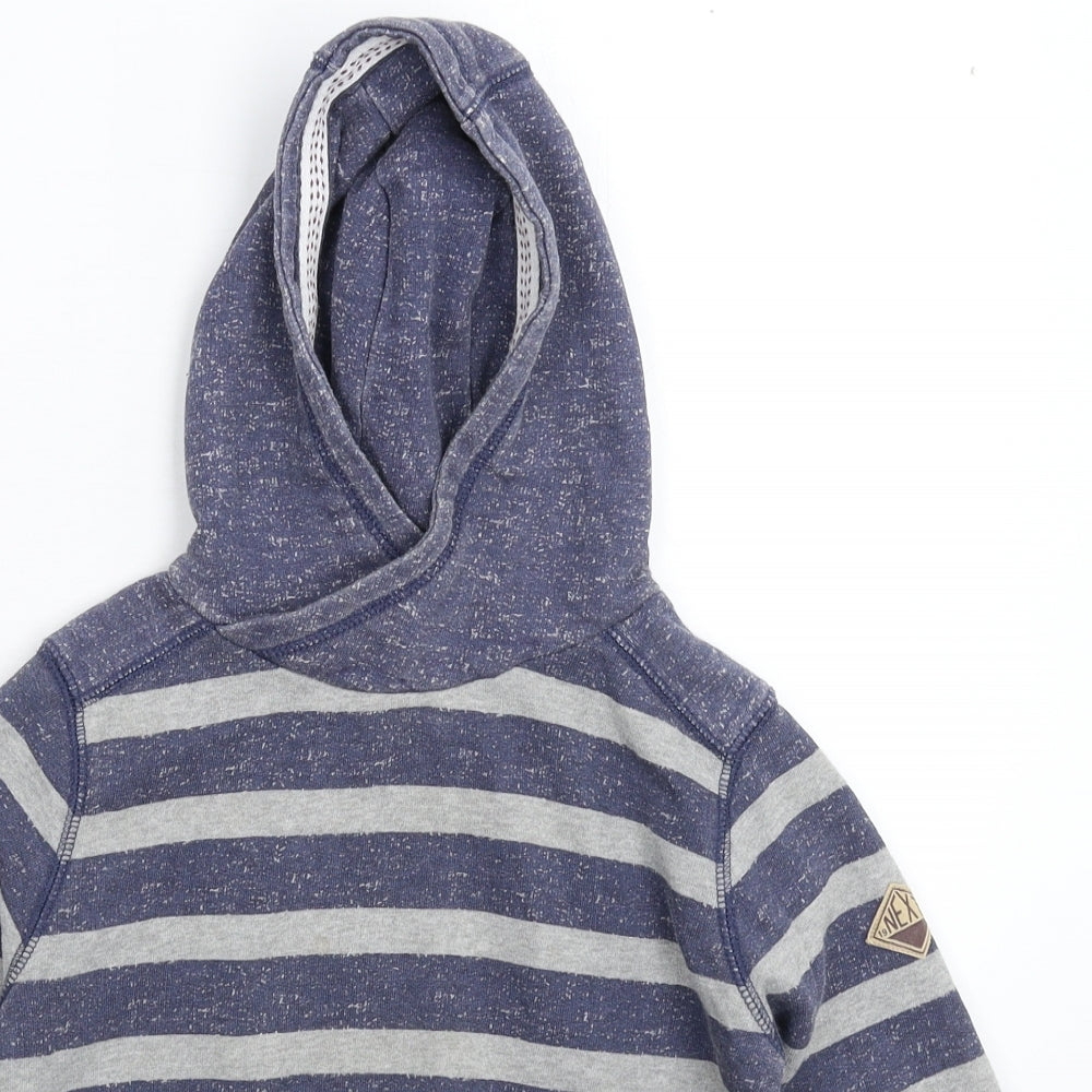 NEXT Boys Grey Striped  Pullover Hoodie Size 5 Years