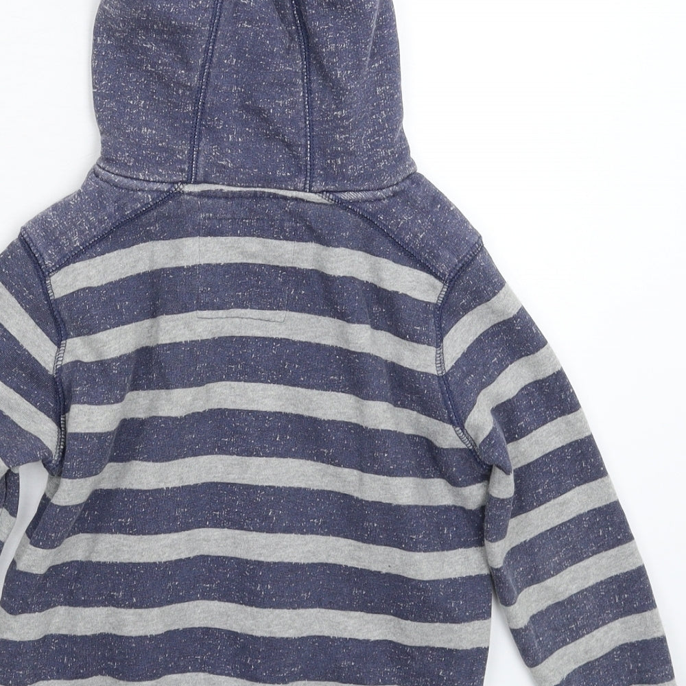 NEXT Boys Grey Striped  Pullover Hoodie Size 5 Years