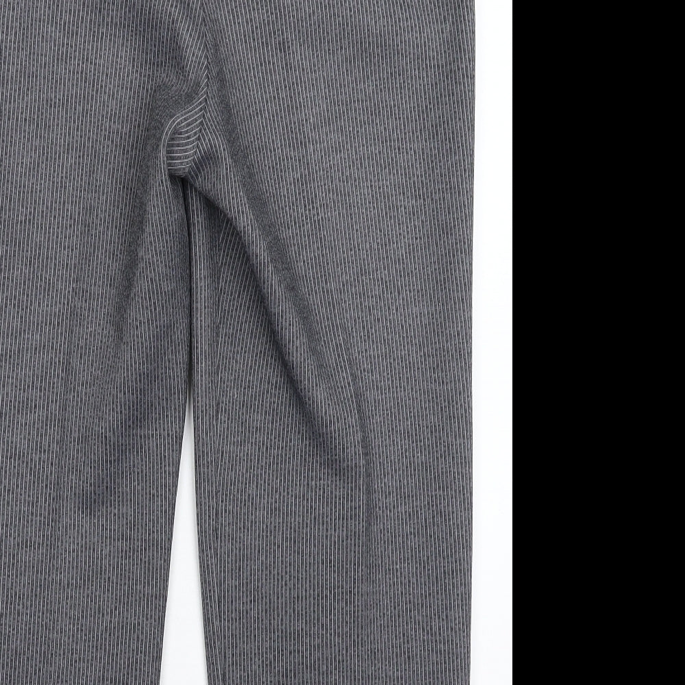 Preworn Womens Grey Striped  Trousers  Size 38 in L26 in