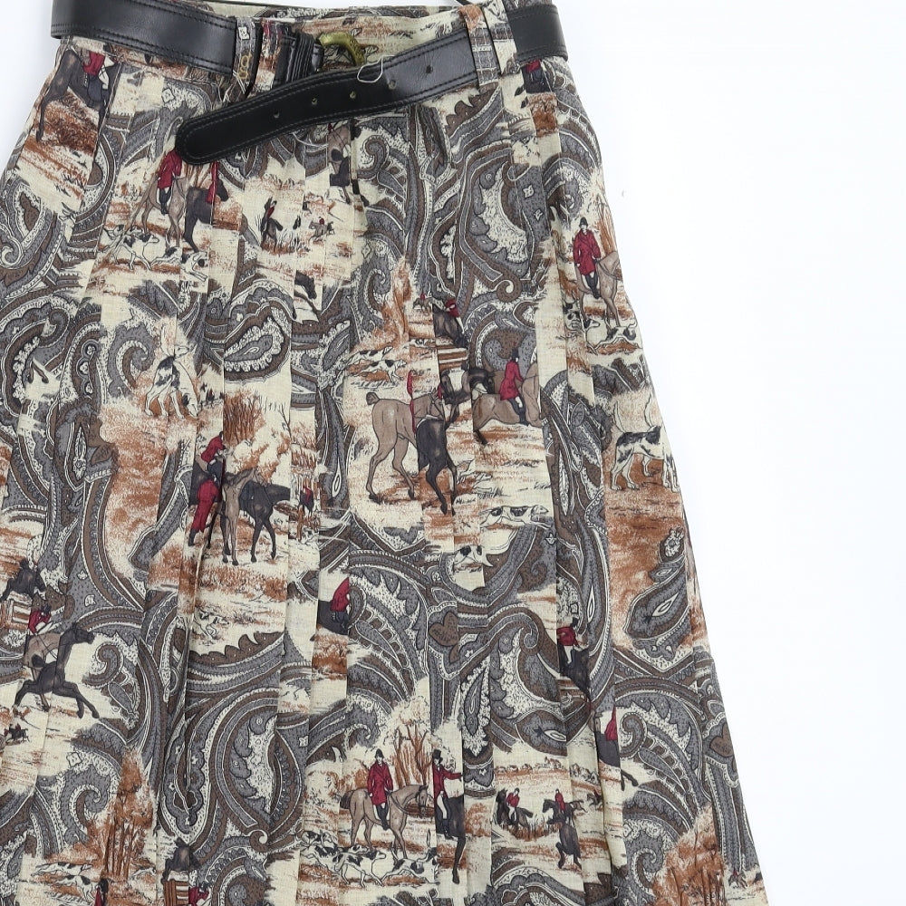 GARDEUR Womens Multicoloured   Pleated Skirt Size 28 in