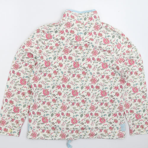 Joules Womens White Floral  Pullover Sweatshirt Size 14