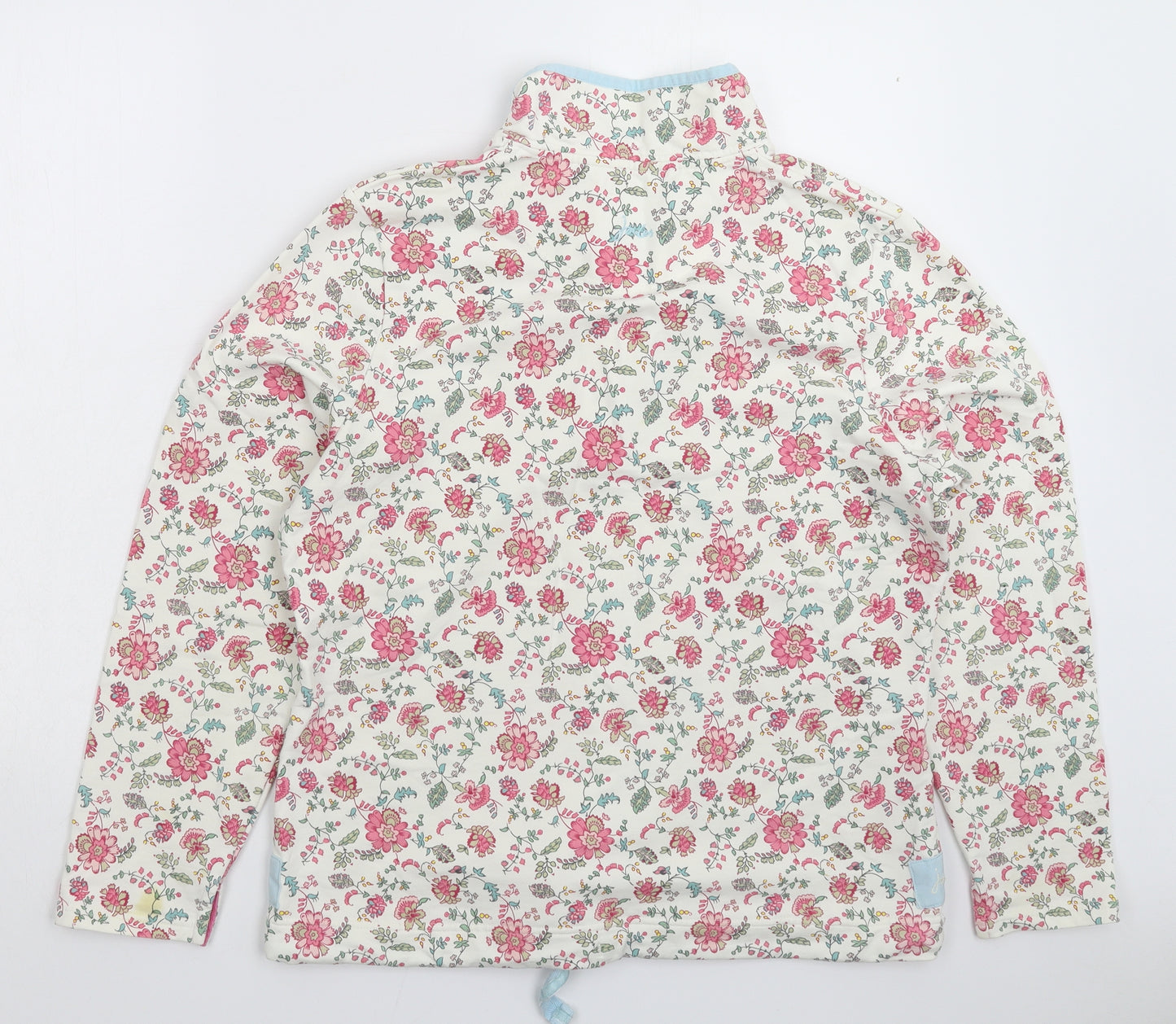 Joules Womens White Floral  Pullover Sweatshirt Size 14