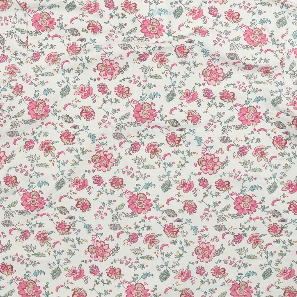 Joules Womens White Floral  Pullover Sweatshirt Size 14