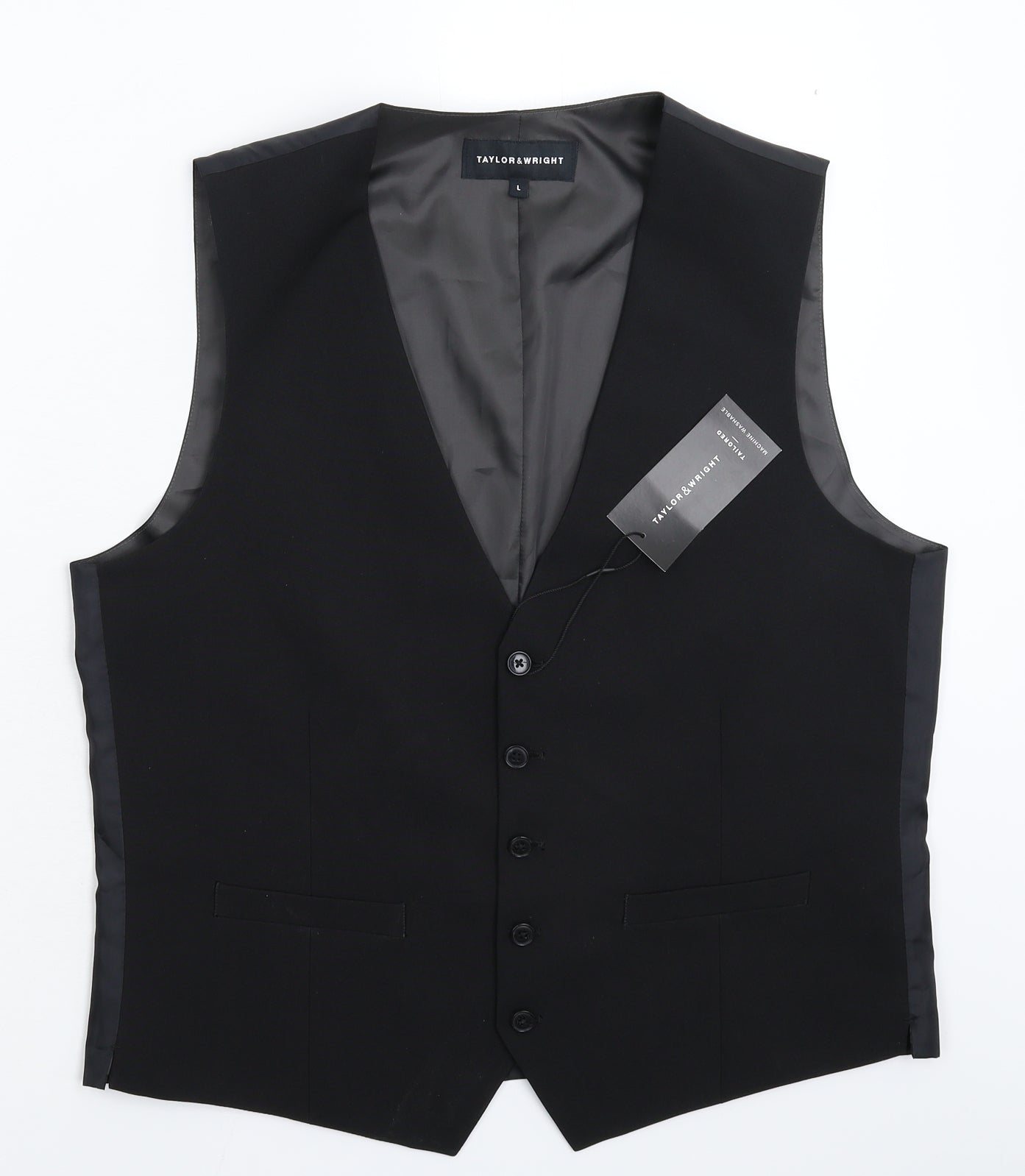 Taylor & Wright Mens Black   Jacket Suit Waistcoat Size L