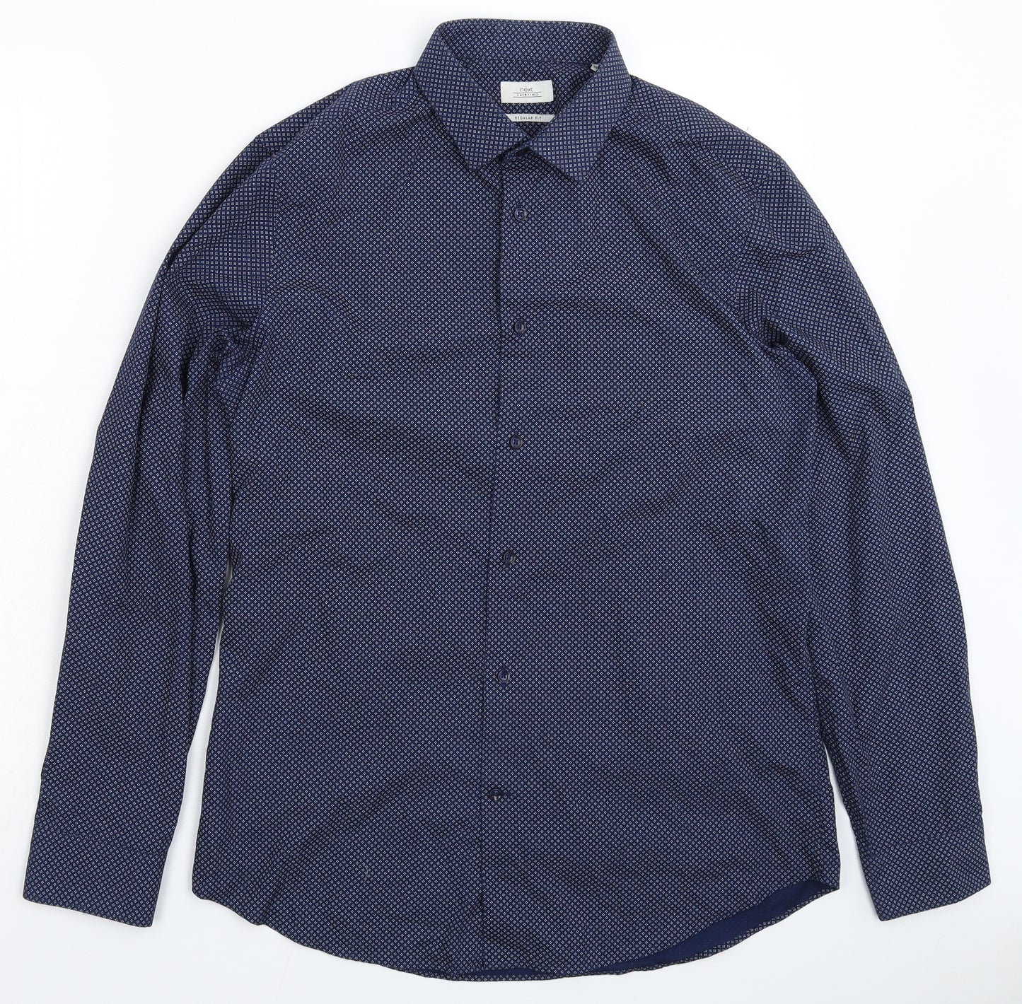 NEXT Mens Blue Geometric   Dress Shirt Size 15.5