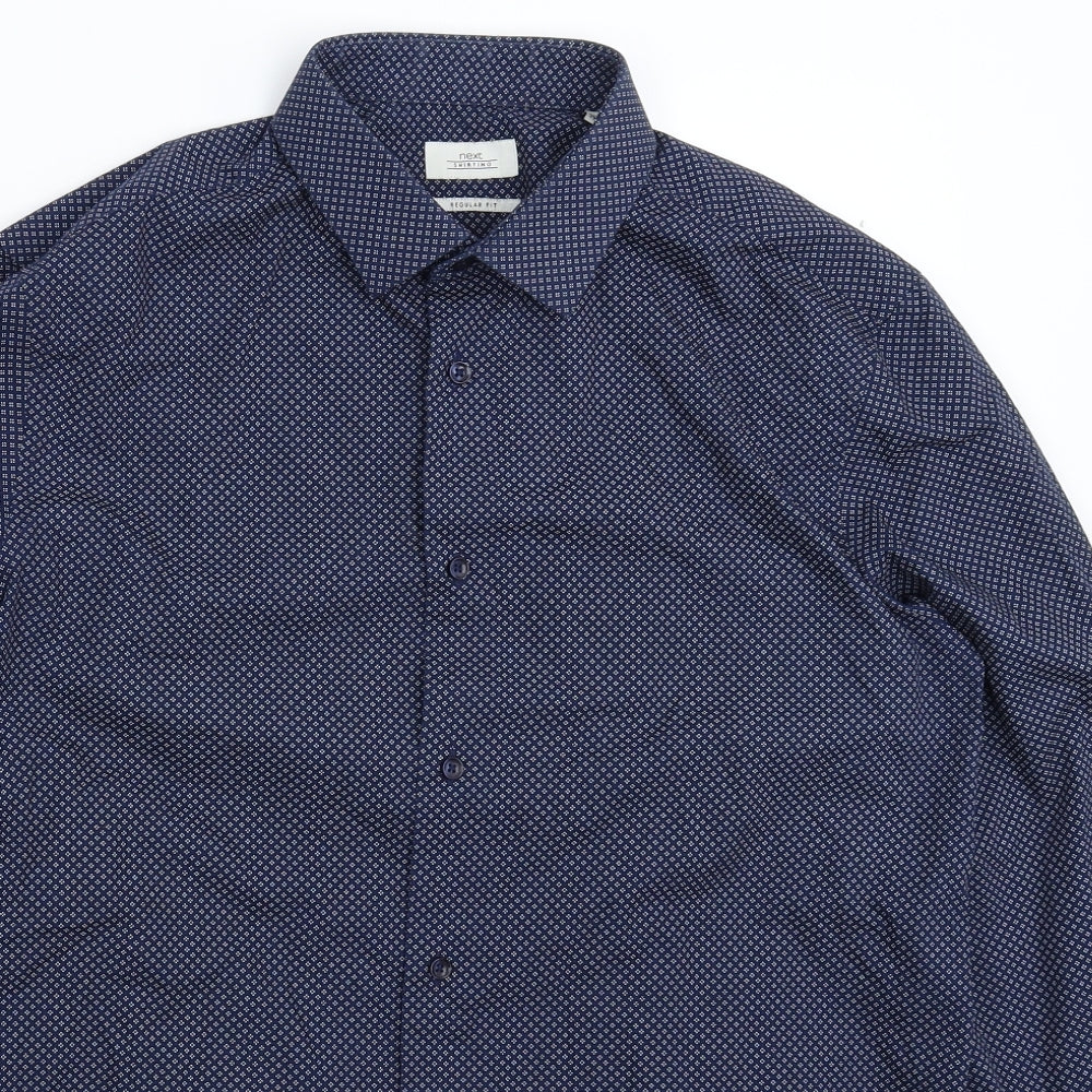 NEXT Mens Blue Geometric   Dress Shirt Size 15.5