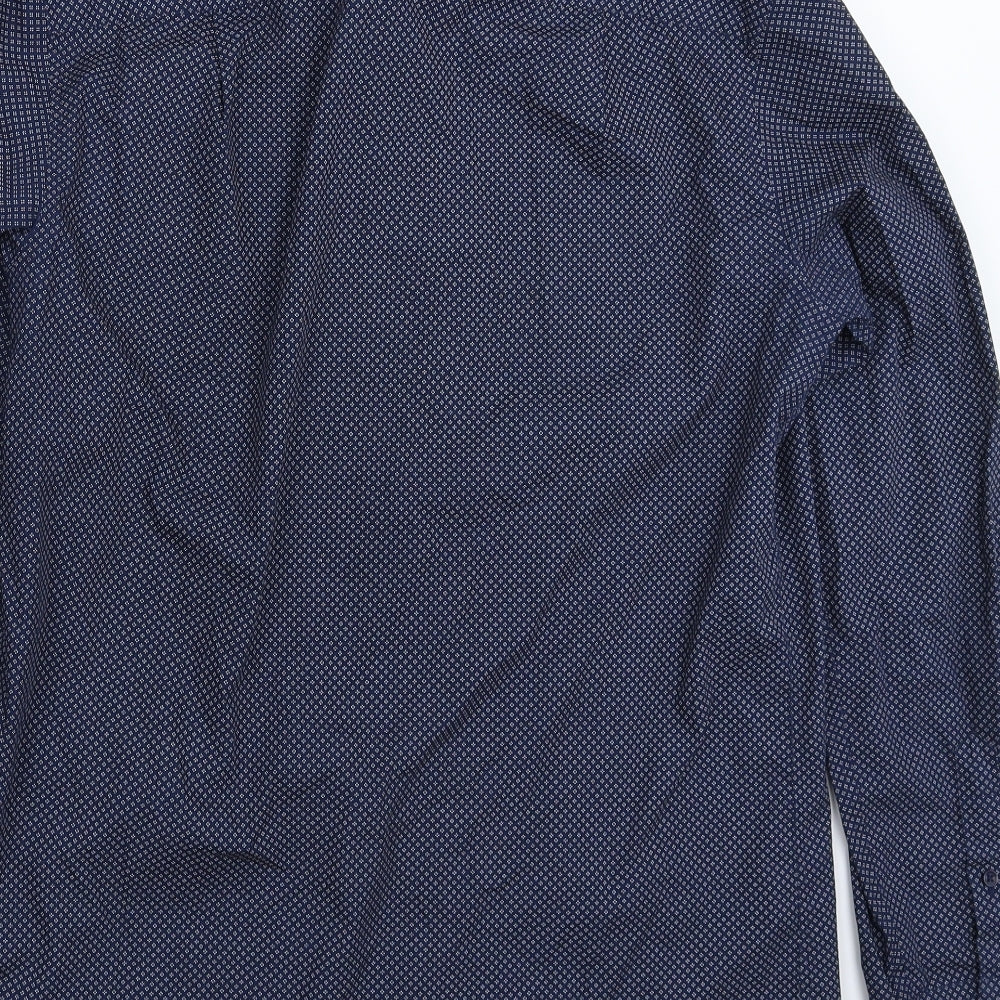 NEXT Mens Blue Geometric   Dress Shirt Size 15.5