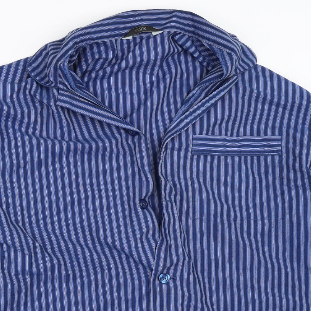 Marks and Spencer Mens Blue Striped   Pyjama Top Size M