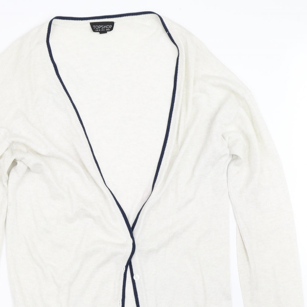 Topshop Womens Ivory   Cardigan Jumper Size 10