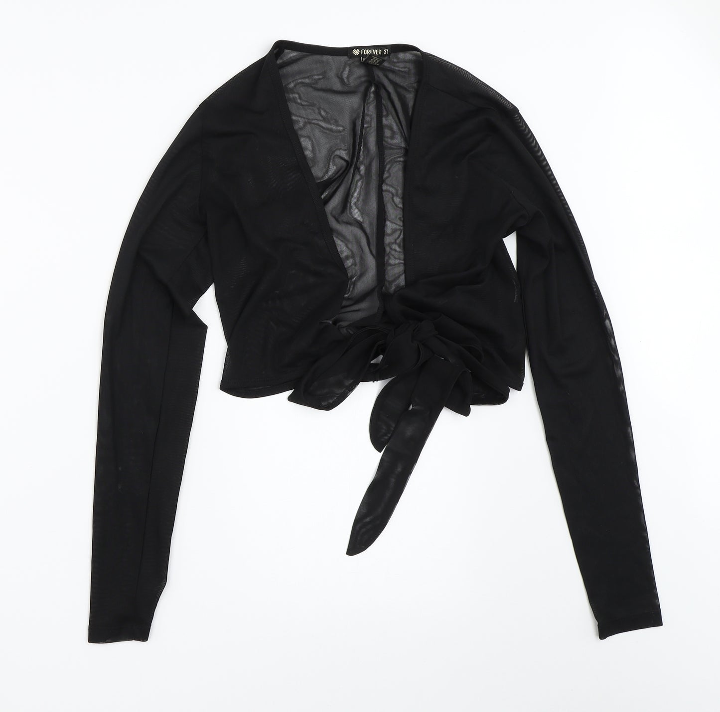 FOREVER 21 Womens Black  Mesh Cardigan Jumper Size XS