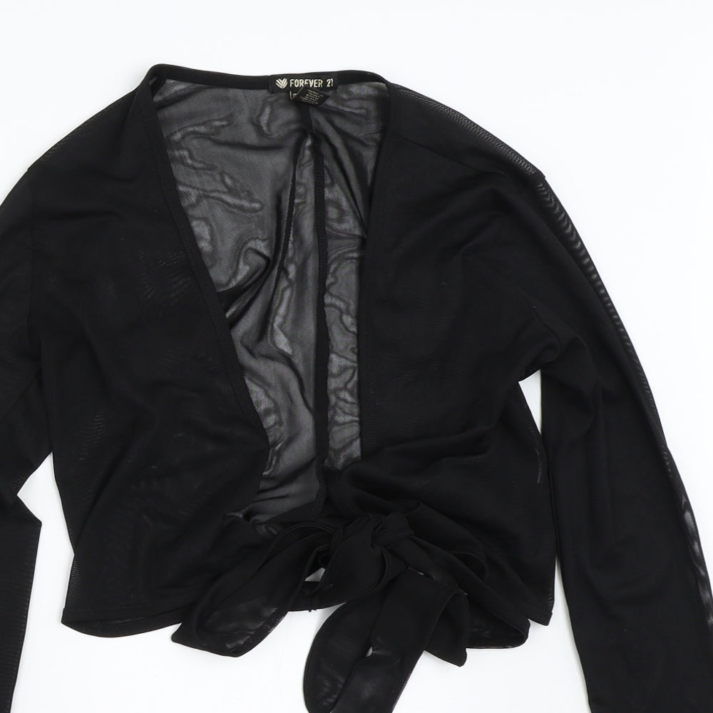 FOREVER 21 Womens Black  Mesh Cardigan Jumper Size XS