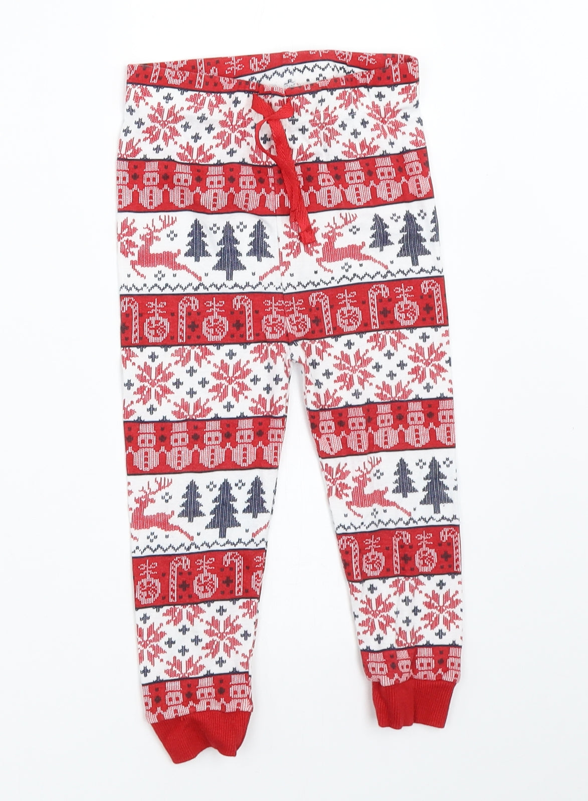 Primark Boys Red Fair Isle   Pyjama Pants Size 2-3 Years