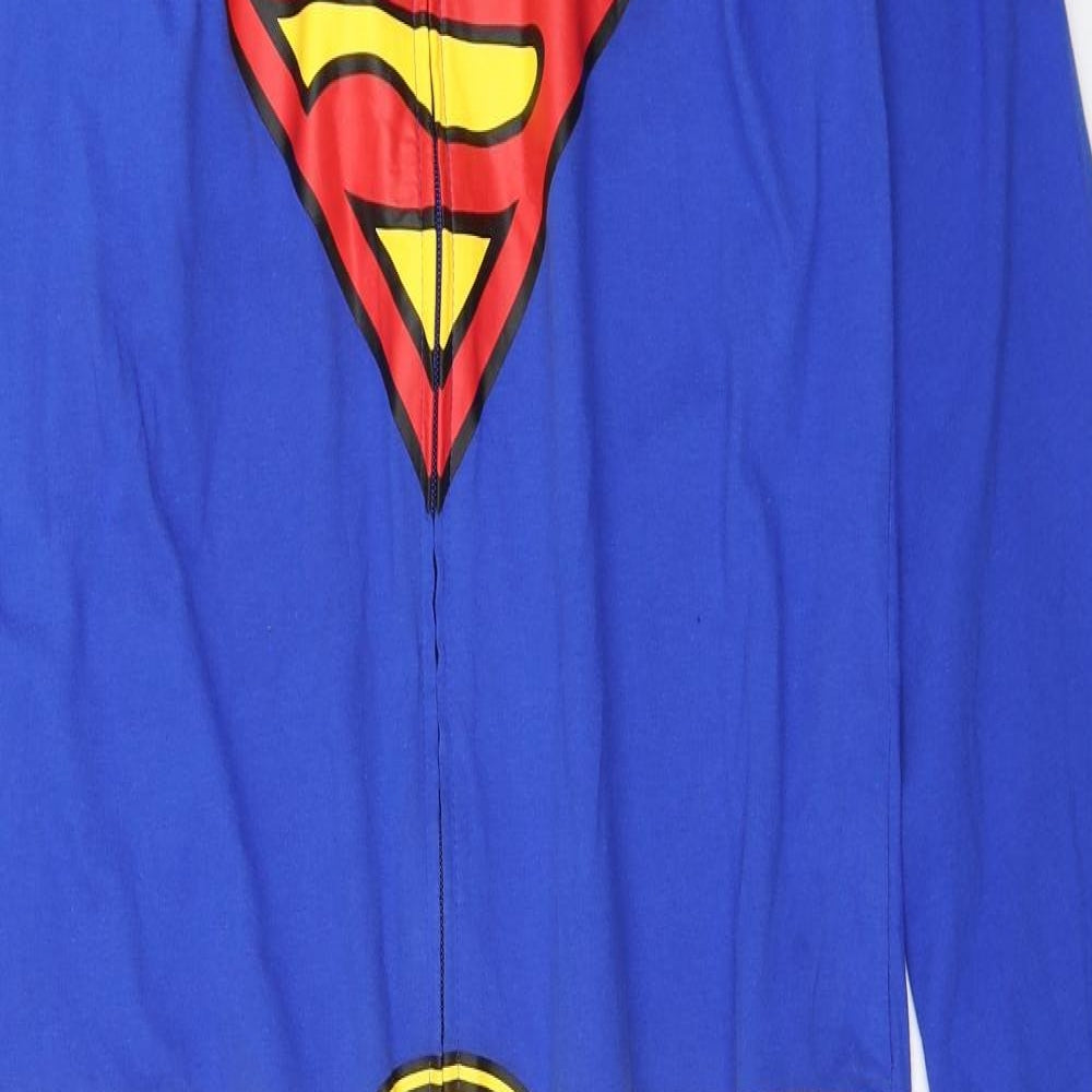 George Mens Blue Solid   One Piece Size L  - superman onesie