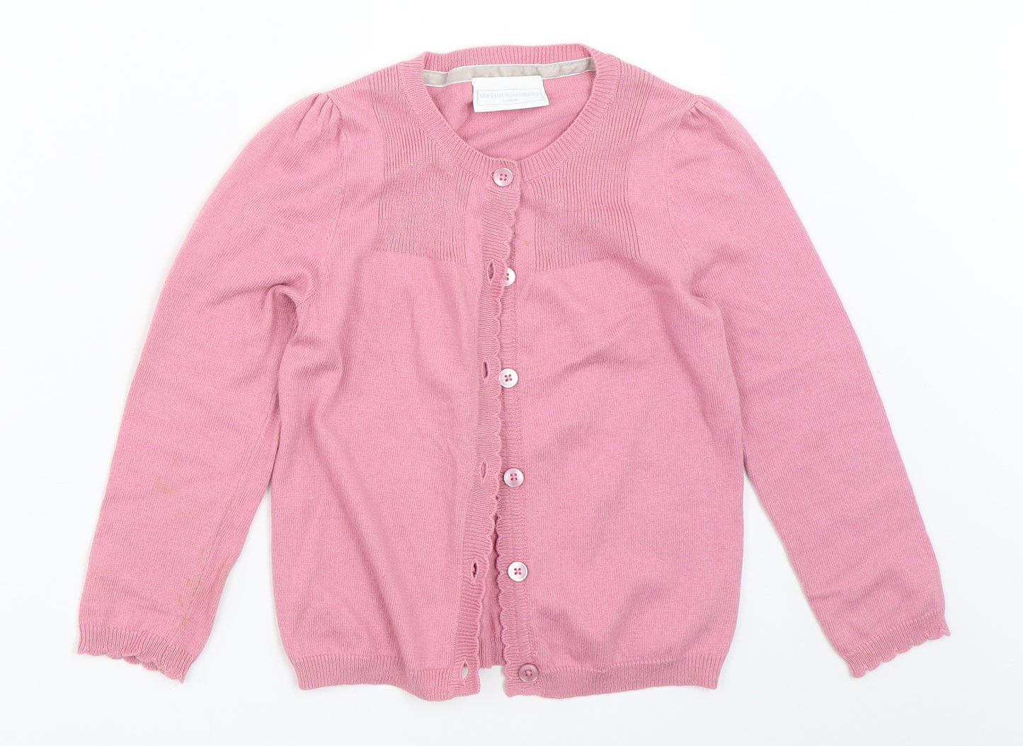 The Little White Company Girls Pink   Cardigan Jumper Size 5-6 Years