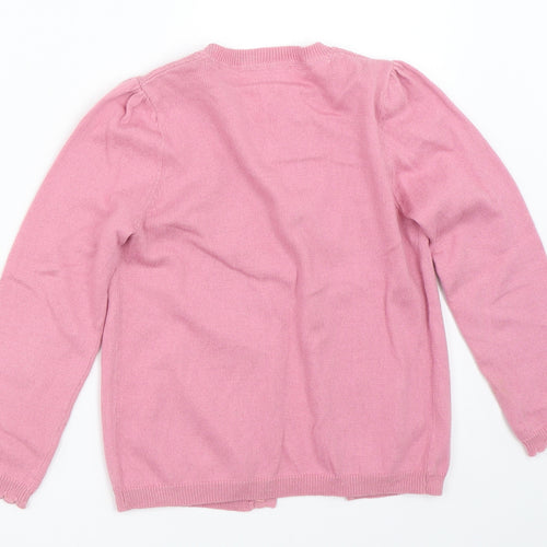 The Little White Company Girls Pink   Cardigan Jumper Size 5-6 Years