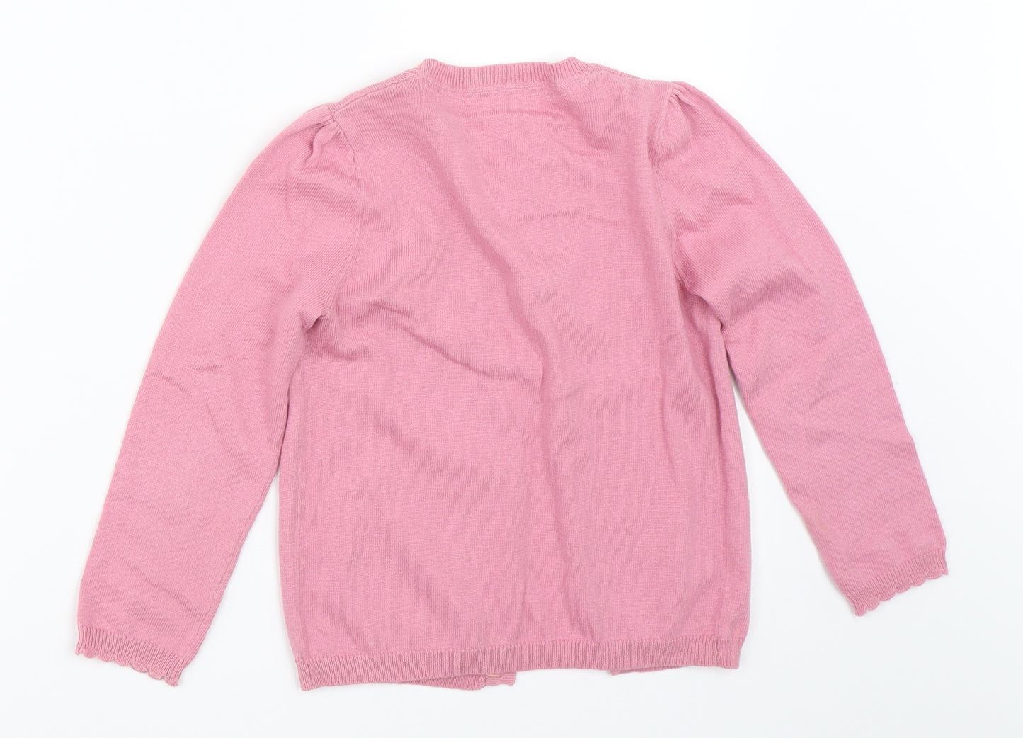 The Little White Company Girls Pink   Cardigan Jumper Size 5-6 Years