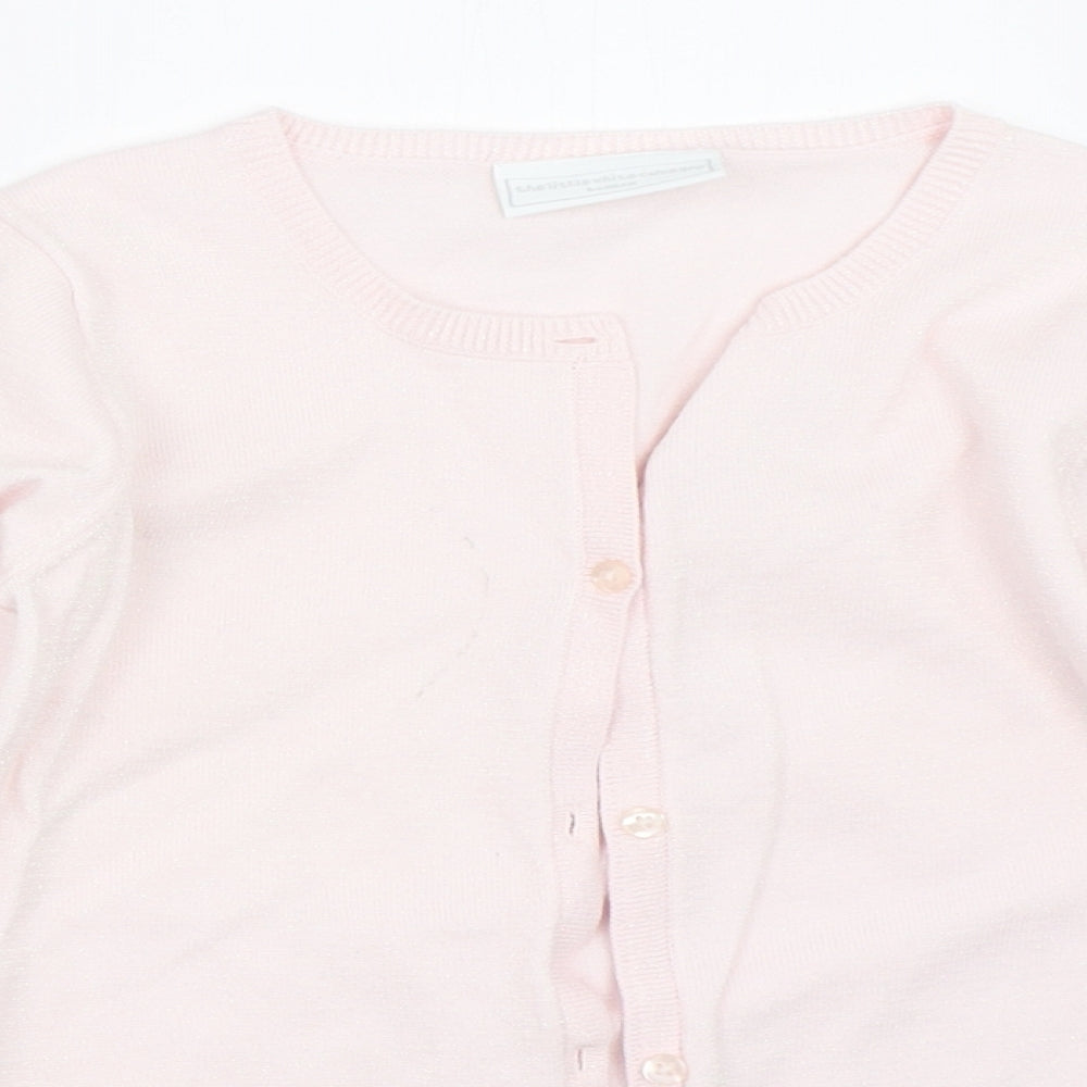 The Little White Company Girls Pink   Cardigan Jumper Size 7-8 Years