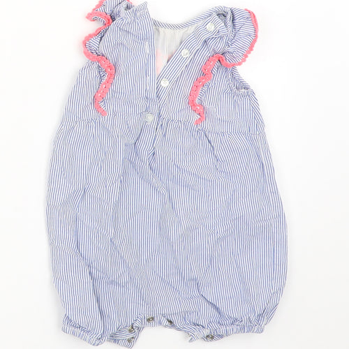 George Girls Blue Striped  Romper One-Piece Size 6-9 Months