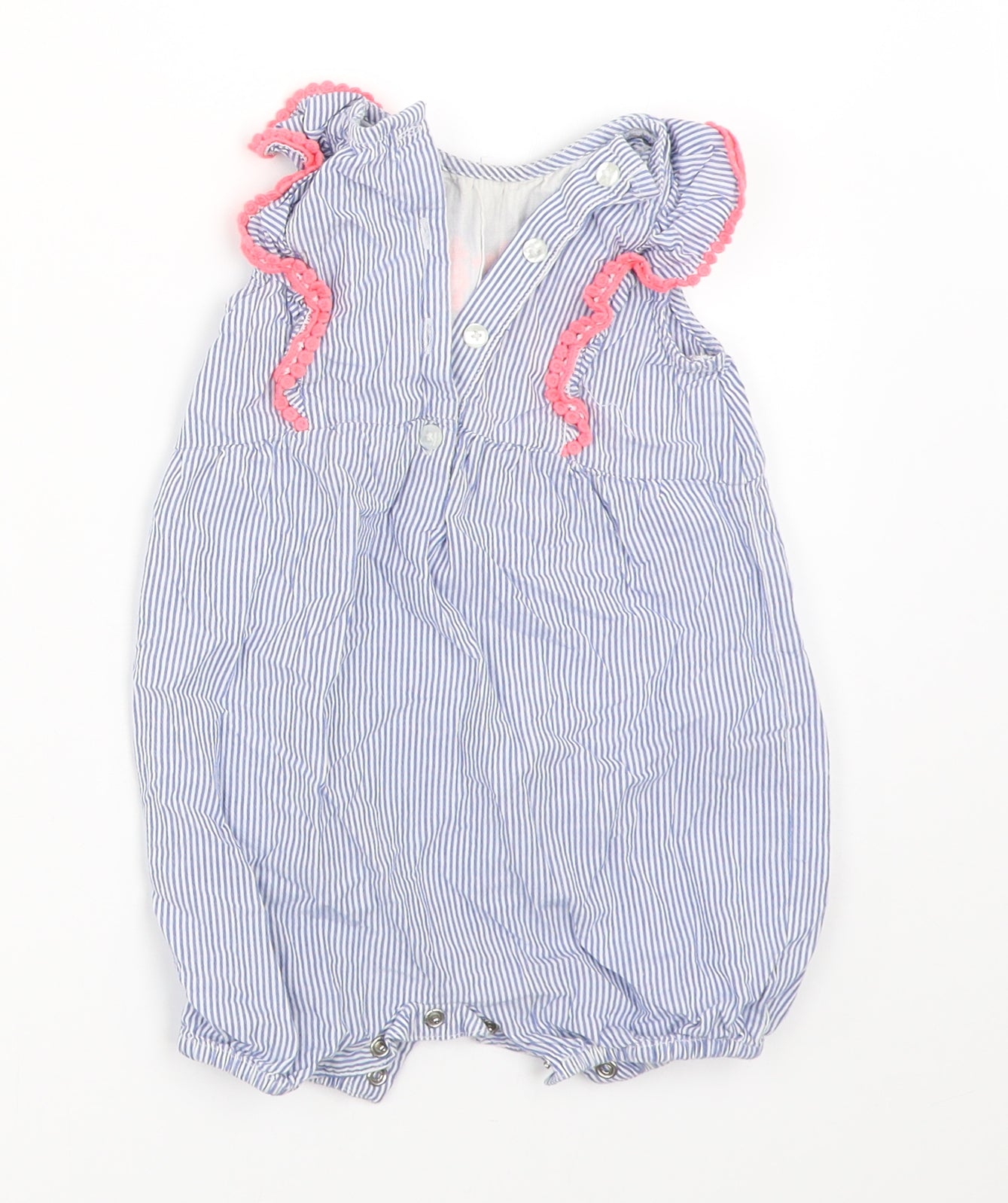 George Girls Blue Striped  Romper One-Piece Size 6-9 Months