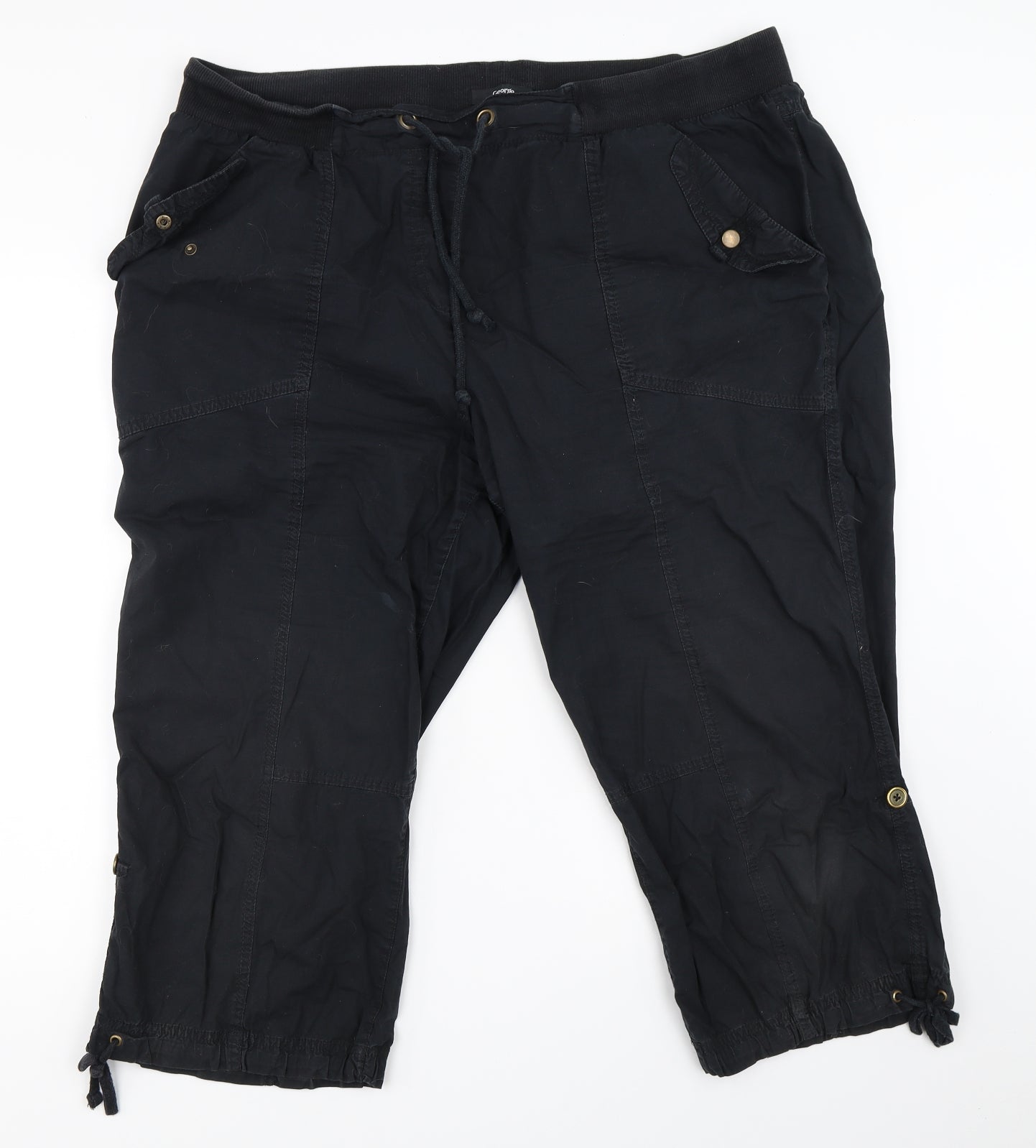 George Womens Black   Cropped Trousers Size 20 L21 in