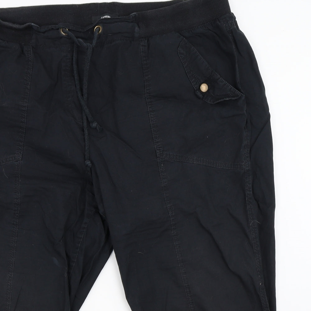 George Womens Black   Cropped Trousers Size 20 L21 in