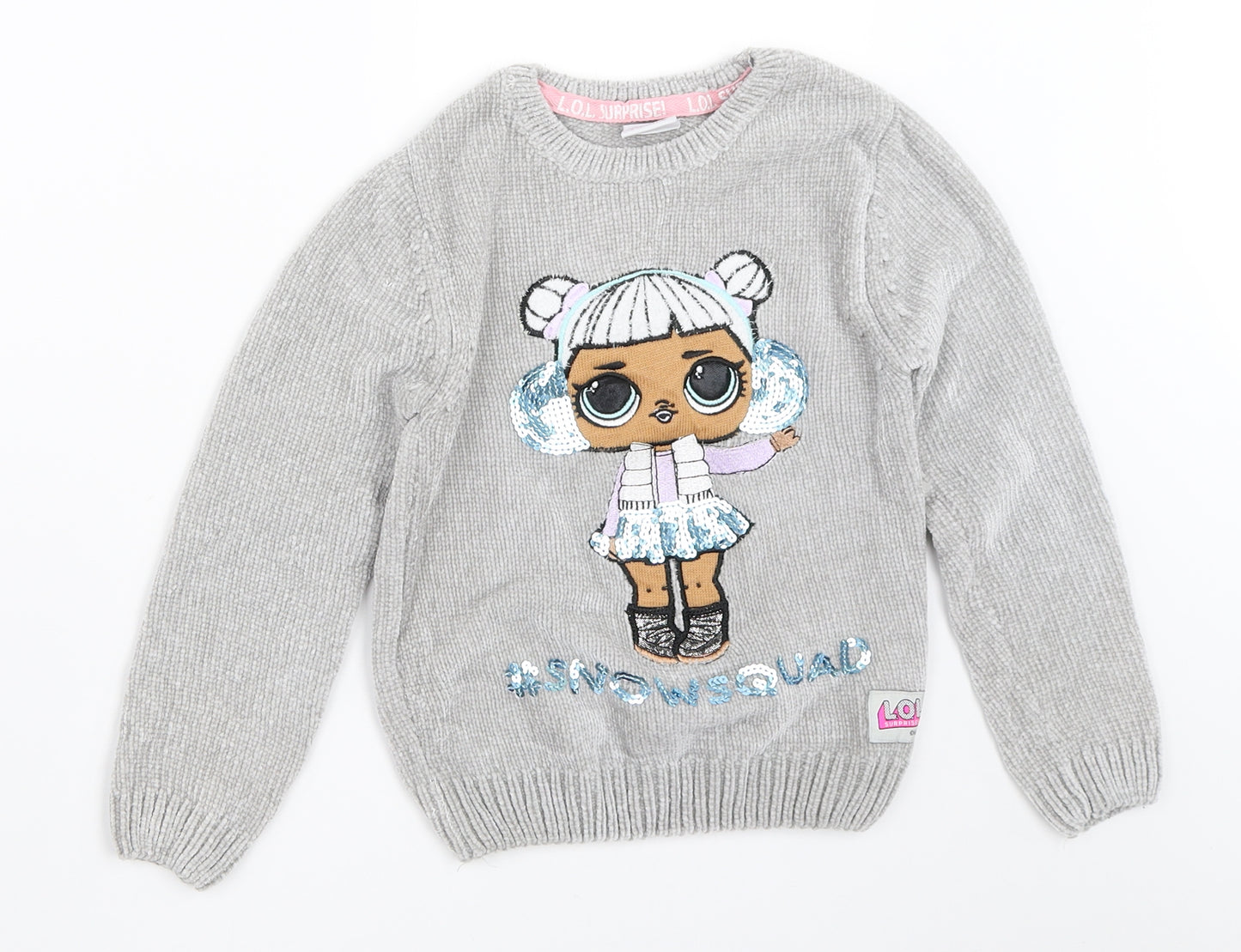 Primark Girls Grey   Pullover Jumper Size 6-7 Years  - LOL Surprise!