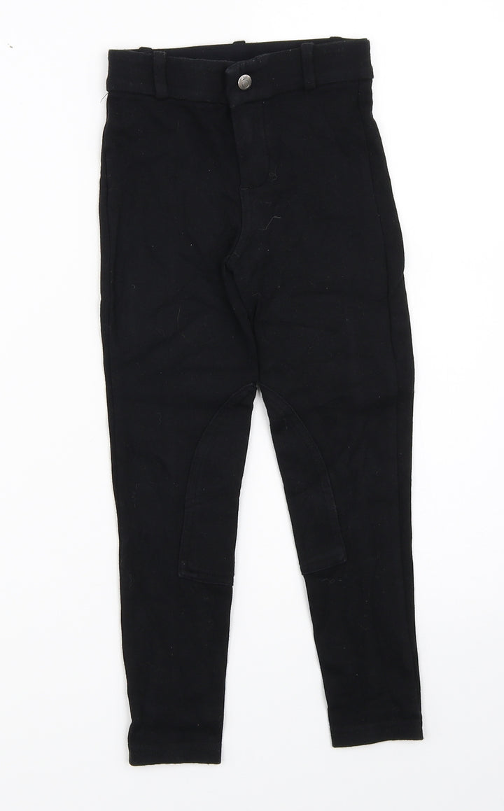 DECATHLON Girls Black Capri Trousers Size 6 Years