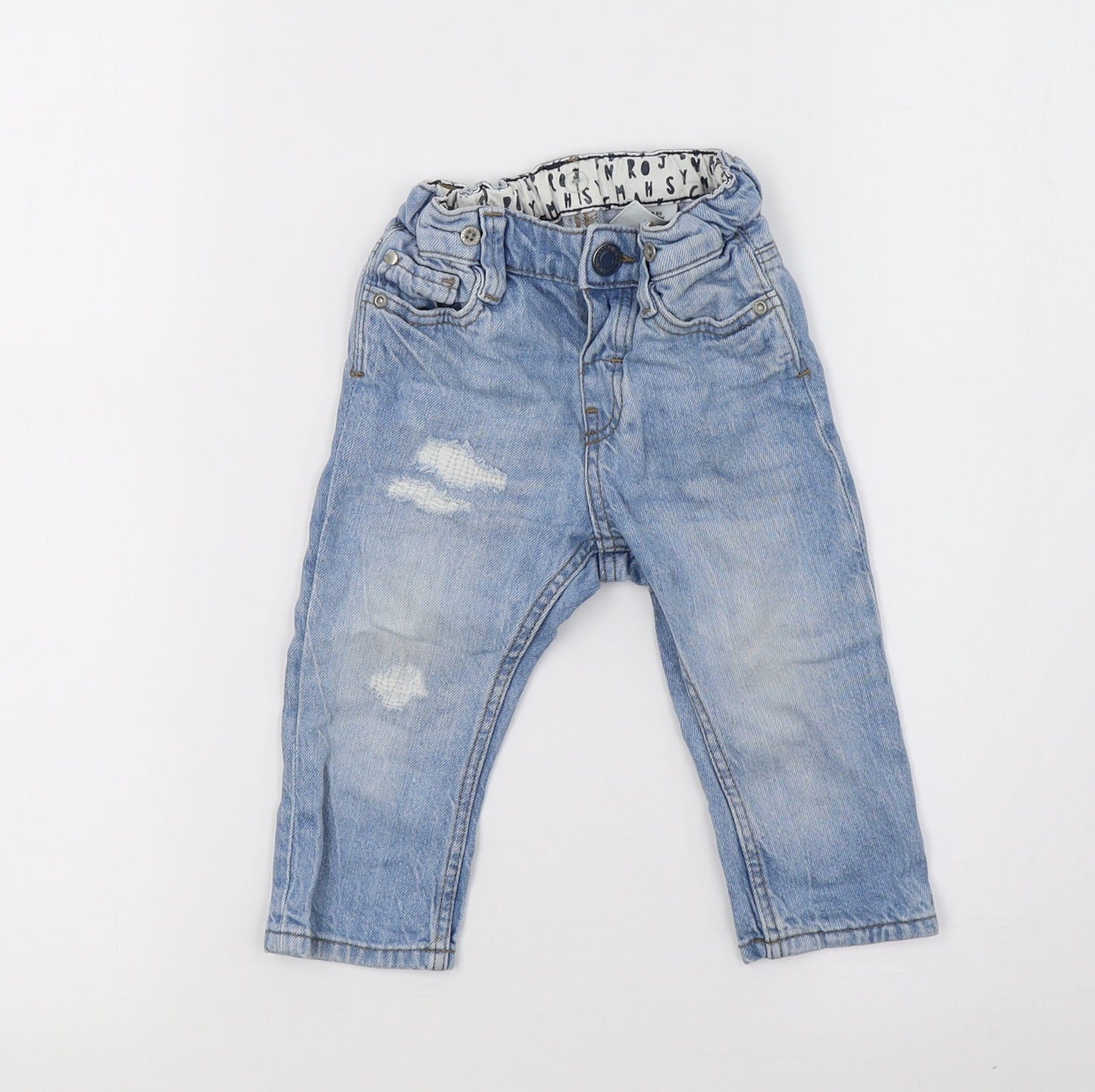 Primark Girls Blue  Denim Pedal Pusher Jeans Size 12-18 Months