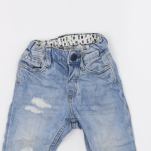 Primark Girls Blue  Denim Pedal Pusher Jeans Size 12-18 Months