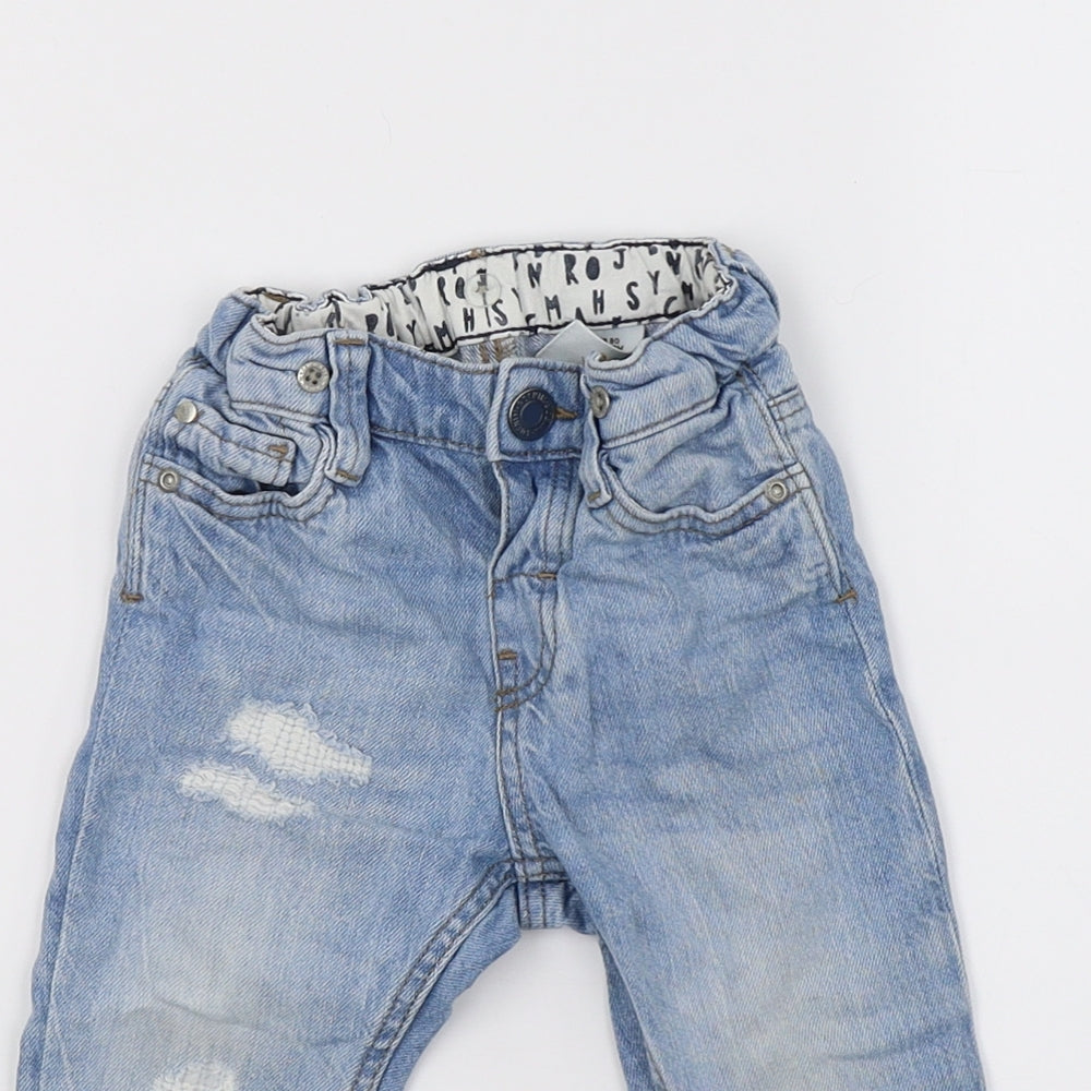 Primark Girls Blue  Denim Pedal Pusher Jeans Size 12-18 Months