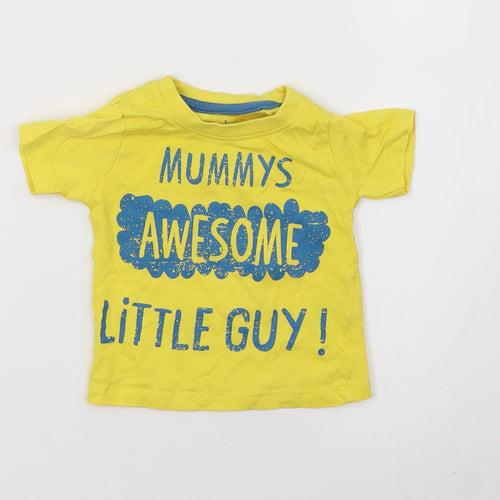 Peacocks Boys Yellow   Basic T-Shirt Size 0-3 Months