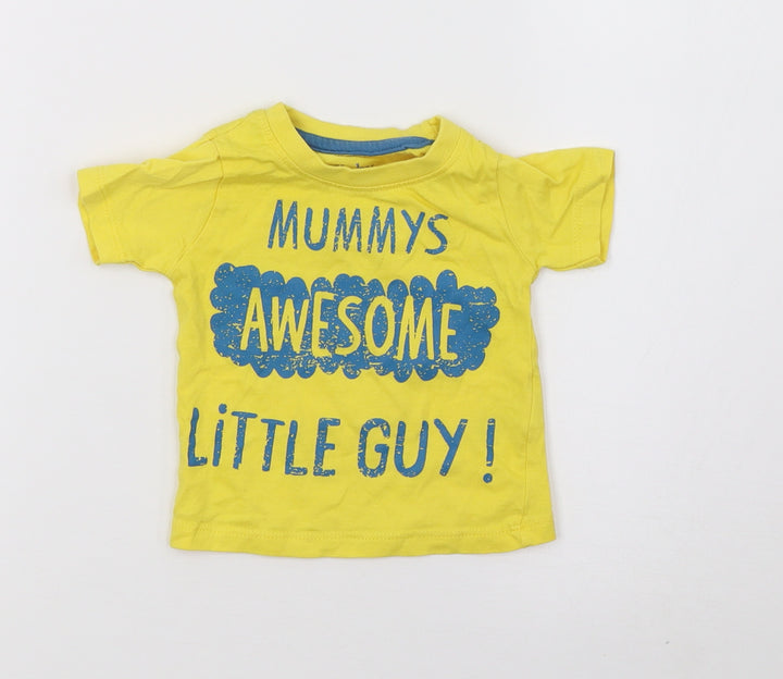 Peacocks Boys Yellow   Basic T-Shirt Size 0-3 Months