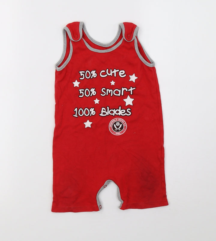 Preworn Boys Red Babygrow One-Piece Size 12-18 Months