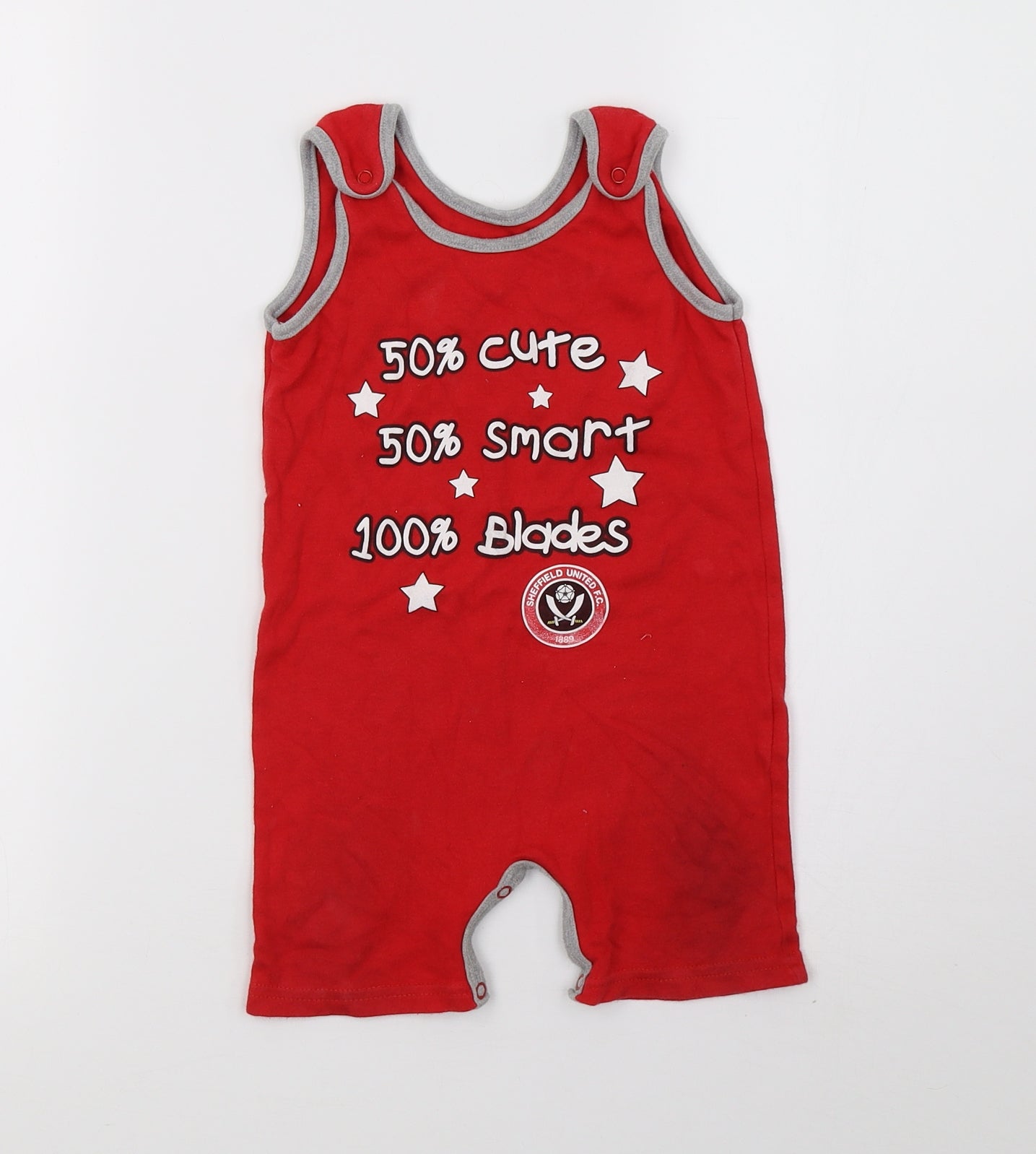 Preworn Boys Red   Babygrow One-Piece Size 12-18 Months