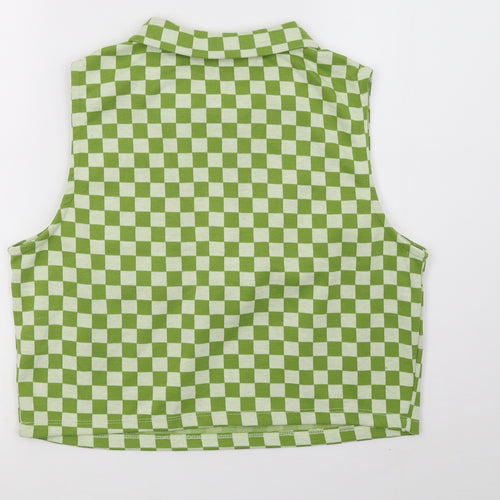 Primark Womens Green Check  Cropped Tank Size 16