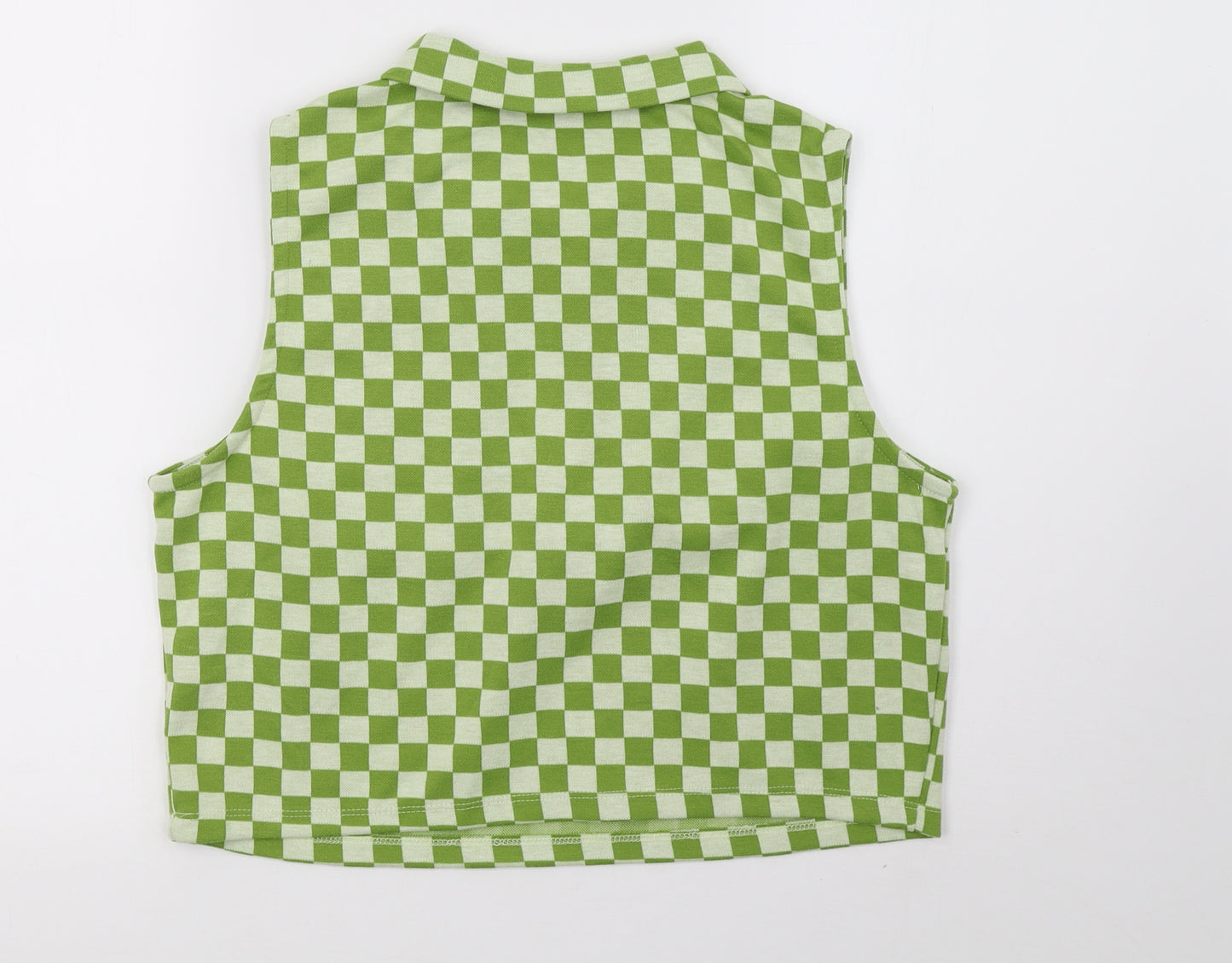 Primark Womens Green Check  Cropped Tank Size 16