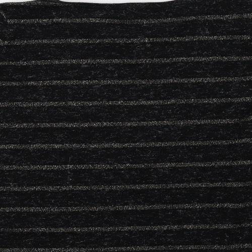 NEXT Womens Black Striped  Pullover Sweatshirt Size 14