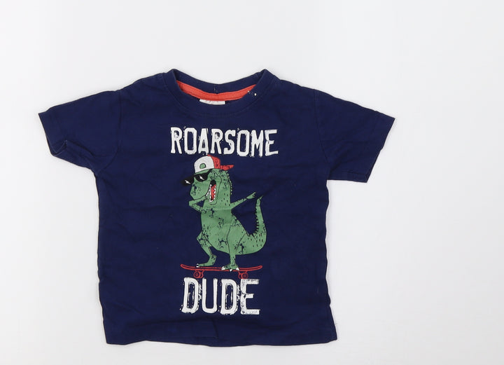 Peacocks Boys Blue   Pullover T-Shirt Size 9-12 Months