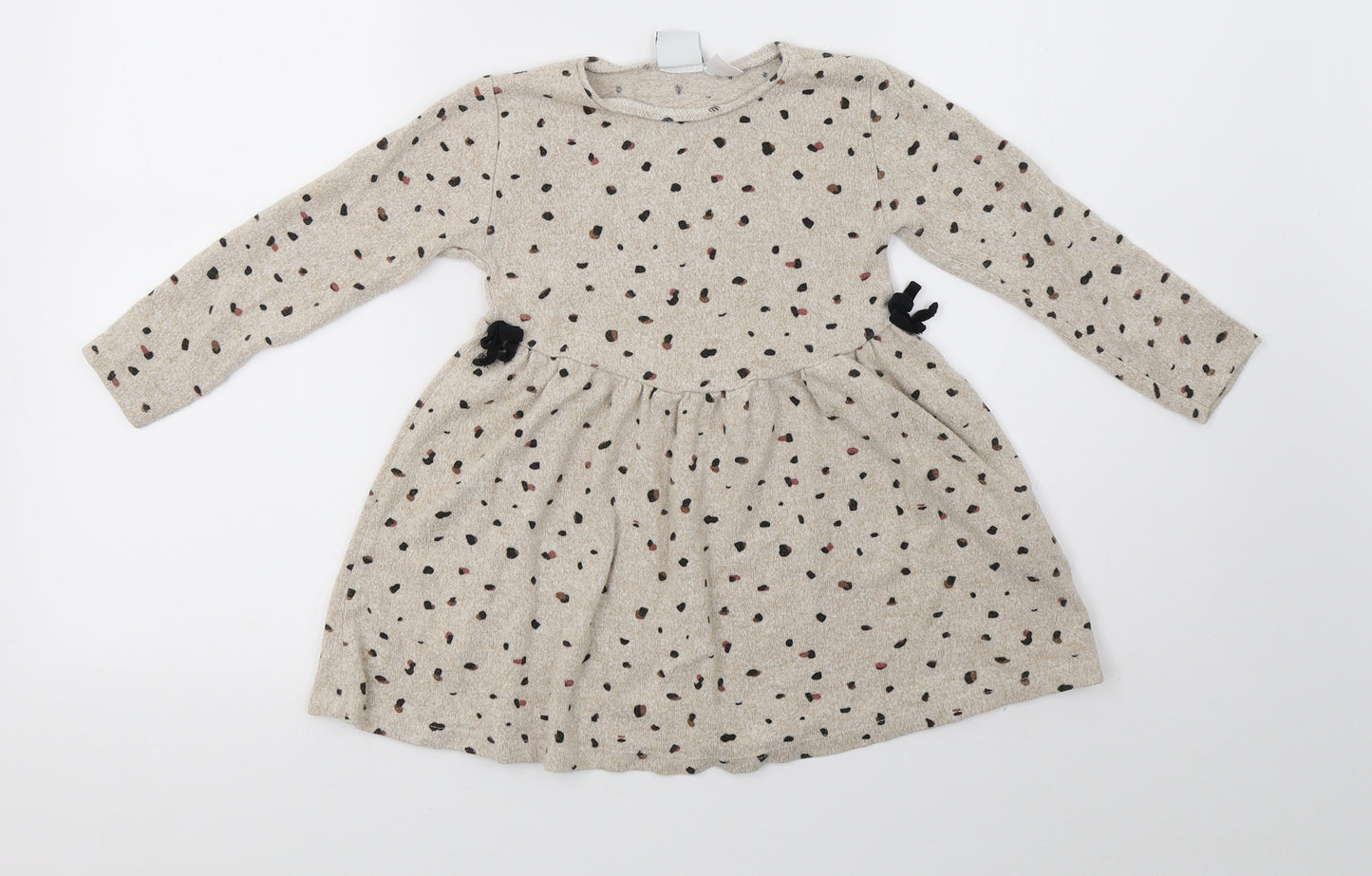 Zara Girls Beige Polka Dot  A-Line  Size 3-4 Years