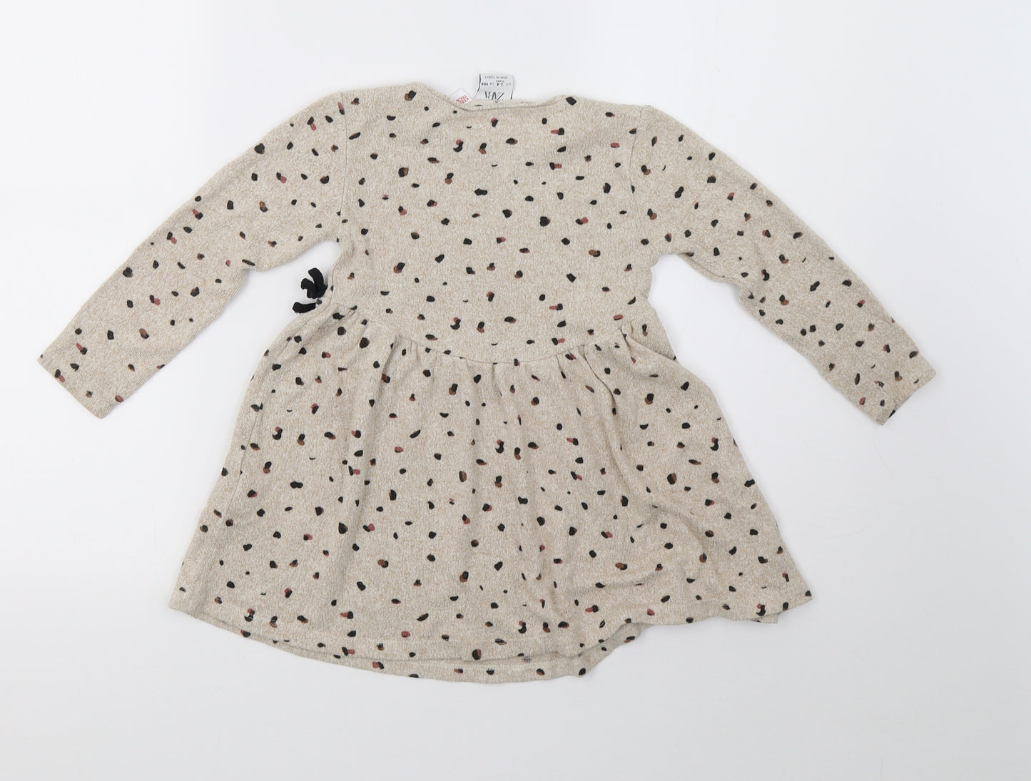 Zara Girls Beige Polka Dot  A-Line  Size 3-4 Years