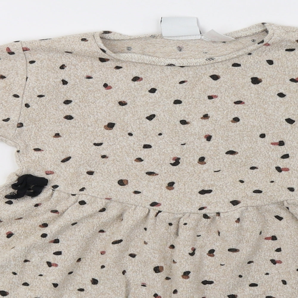 Zara Girls Beige Polka Dot  A-Line  Size 3-4 Years