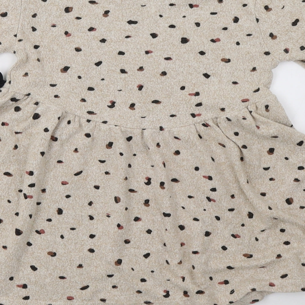 Zara Girls Beige Polka Dot  A-Line  Size 3-4 Years
